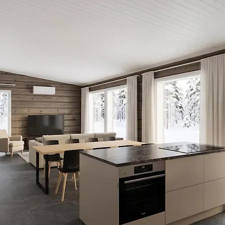 Maya, Modern Log House, Pyhaetunturi, Lapland Villa Pyhatunturi