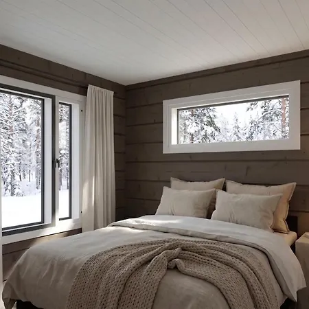 Maya, Modern Log House, Pyhaetunturi, Lapland *
